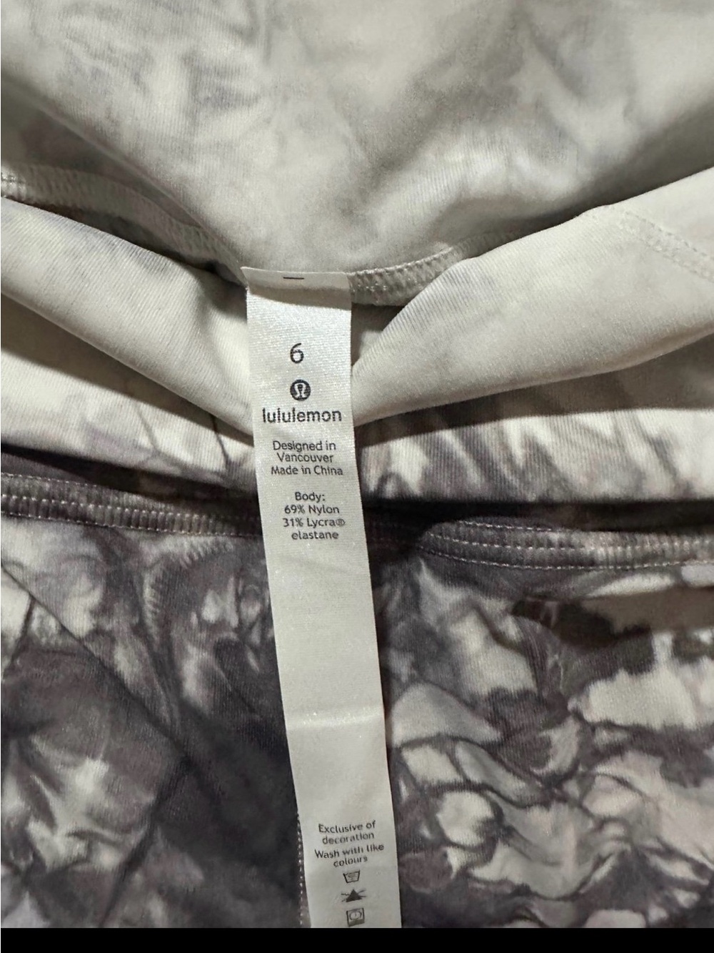 lululemon Athletica Gray Marbled Tie-Dye Leggings
